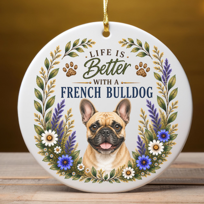 French Bulldog Ornament - Liife Is Better