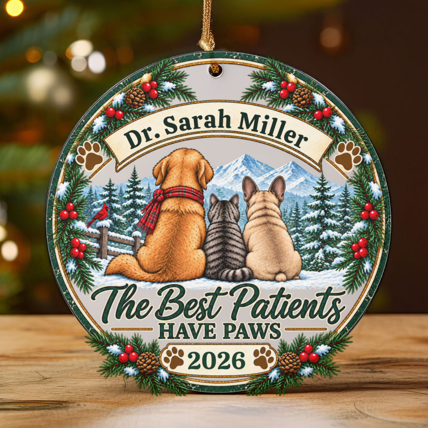 Personalized Veterinarian Ornament, Vet Christmas Gift, Best Vet Gift, Custom Pet Doctor Ornament