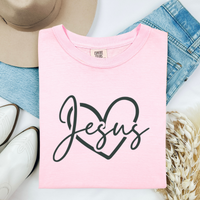 Load image into Gallery viewer, Jesus Heart Shirt, Tank or Hoodie, Christian Apparel for Women, Faith Graphic Tee, Cute Jesus Lover Gift
