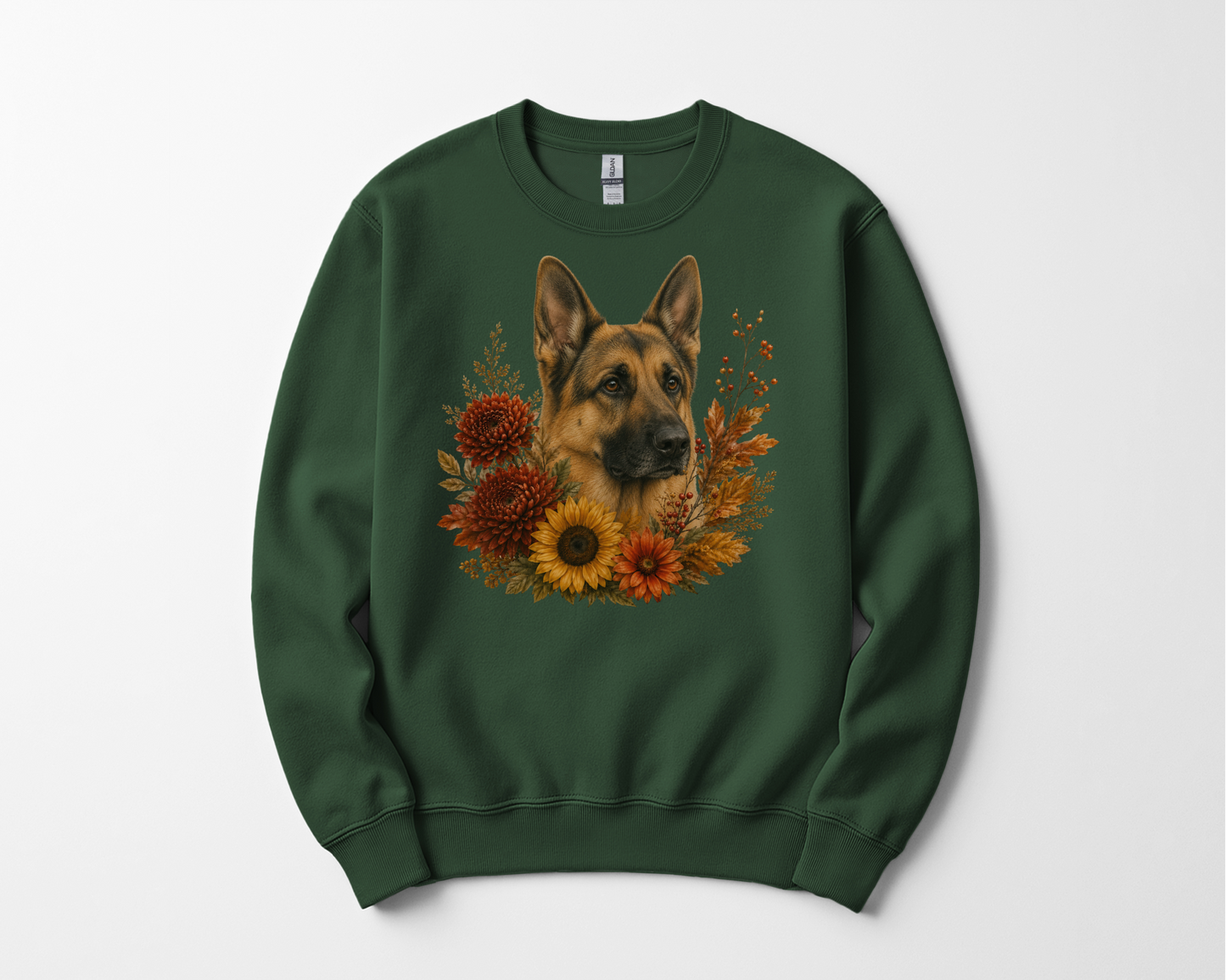 German Shepherd Autumn Floral Sweatshirt