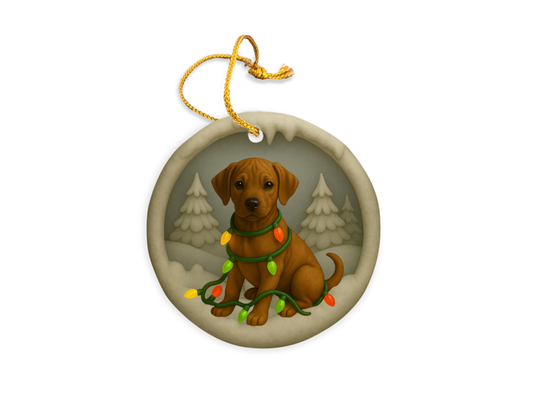 Personalized Rhodesian Ridgeback Christmas 3D Clay-Style Dog Keepsake