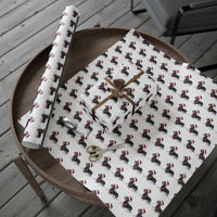 Load image into Gallery viewer, Dachshund Christmas Wrapping Paper, Cute Dog Gift Wrap with Santa Hat and Holiday Lights, Perfect for Dog Lovers
