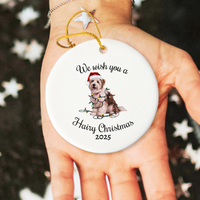 Load image into Gallery viewer, Christmas Coton De Tulear Ornament, Christmas Lights Dog Keepsake
