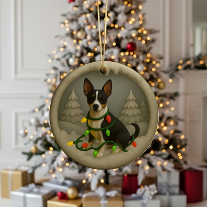 Personalized Rat Terrier Christmas  3D Clay-Style Dog Keepsake