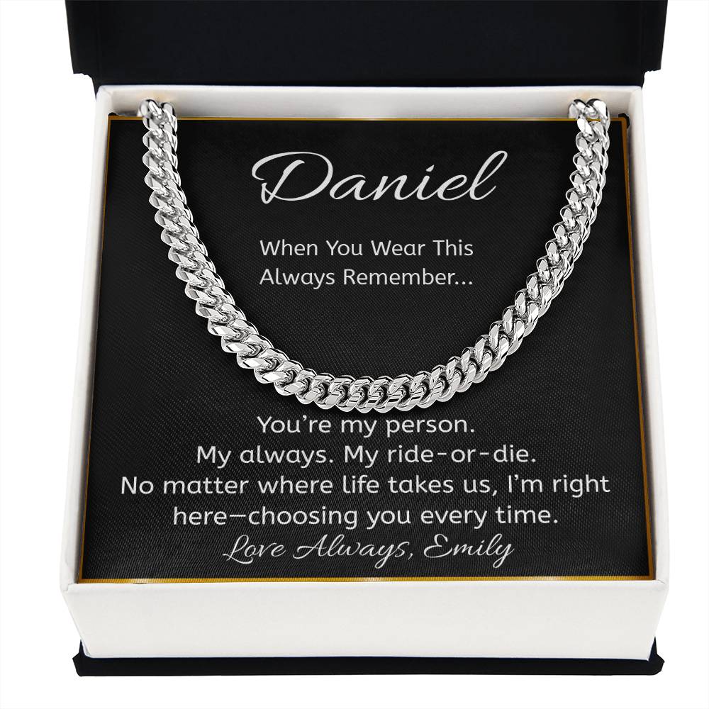 “You’re My Person” Personalized Message Card Necklace – Ride or Die Gift