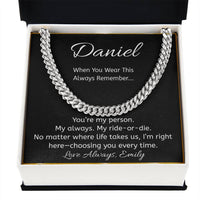 Load image into Gallery viewer, “You’re My Person” Personalized Message Card Necklace – Ride or Die Gift