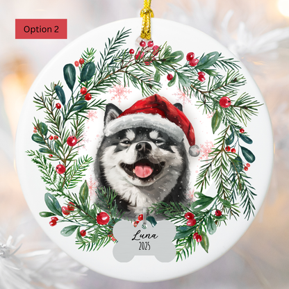 Personalized Akita Christmas Ornament, Custom Dog Name Ornament, Akita Gift for Dog Lovers, Pet Memorial Keepsake