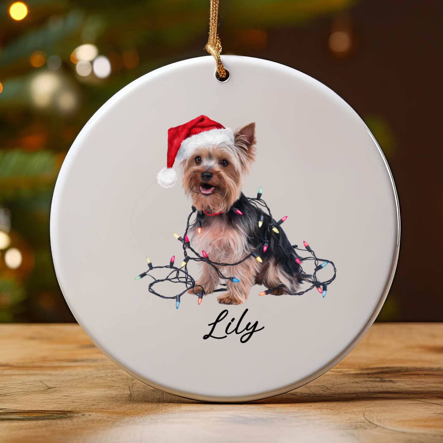 Yorkshire Terrier Ornament, Personalized Dog Christmas Keepsake
