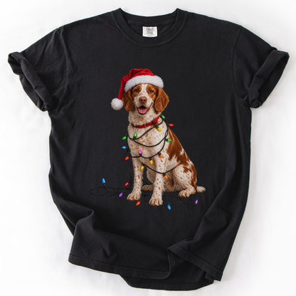 Brittany Spaniel Christmas Lights Shirt