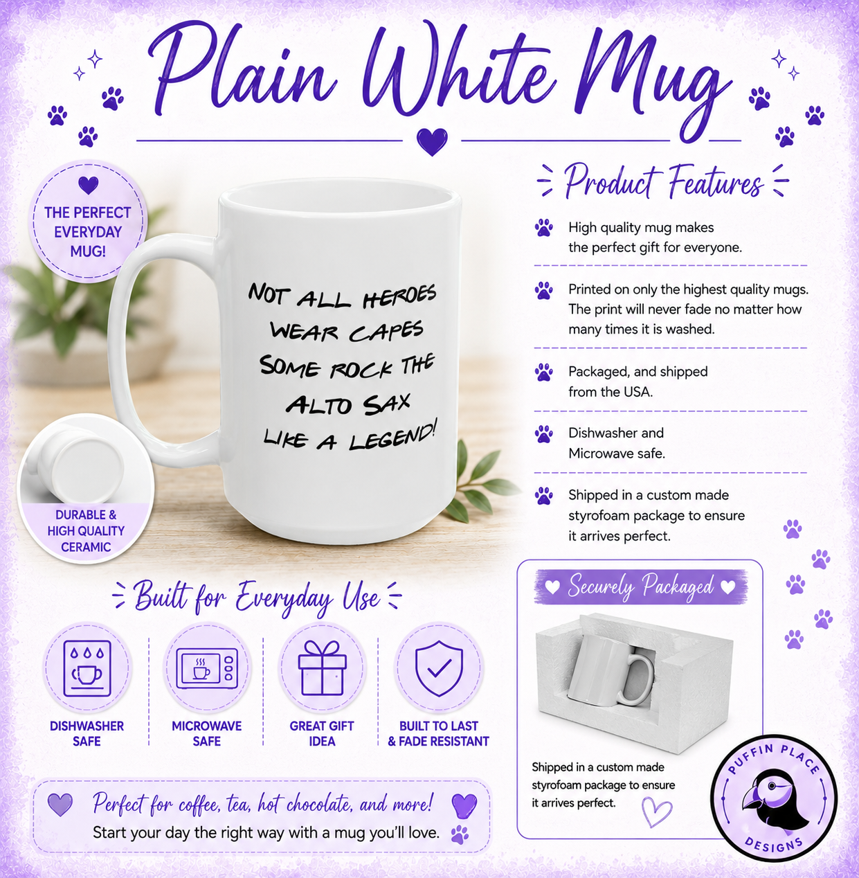 Cavalier King Charles Spaniel French Blue Toile Mug