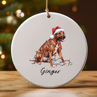 Load image into Gallery viewer, Rhodesian Ridgeback Ornament, Custom Dog Lover Holiday Gift
