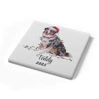 Load image into Gallery viewer, Australian Shepherd Dog Coasters, Absorbent Stone Coaster Set, Christmas Gift for Dog Lovers, Personalized Table Protection, Cork Back
