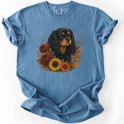 Black and Tan Cavalier Autumn Floral Shirt
