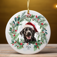 Load image into Gallery viewer, Personalized Black Lab Ornament, Custom Dog Christmas Keepsake, Customized Pet Name Ornament, Pet Memorial Ornament, Custom Dog Keepsake
