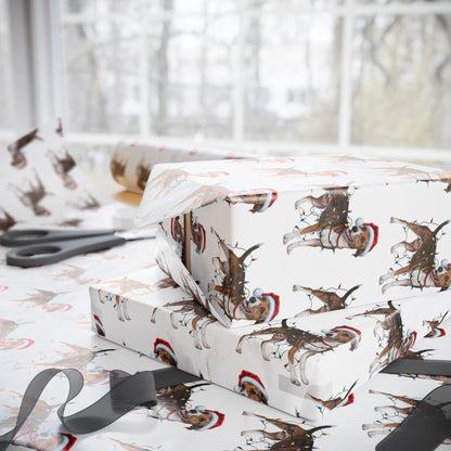 Smooth Fox Terrier Christmas Lights Wrapping Paper