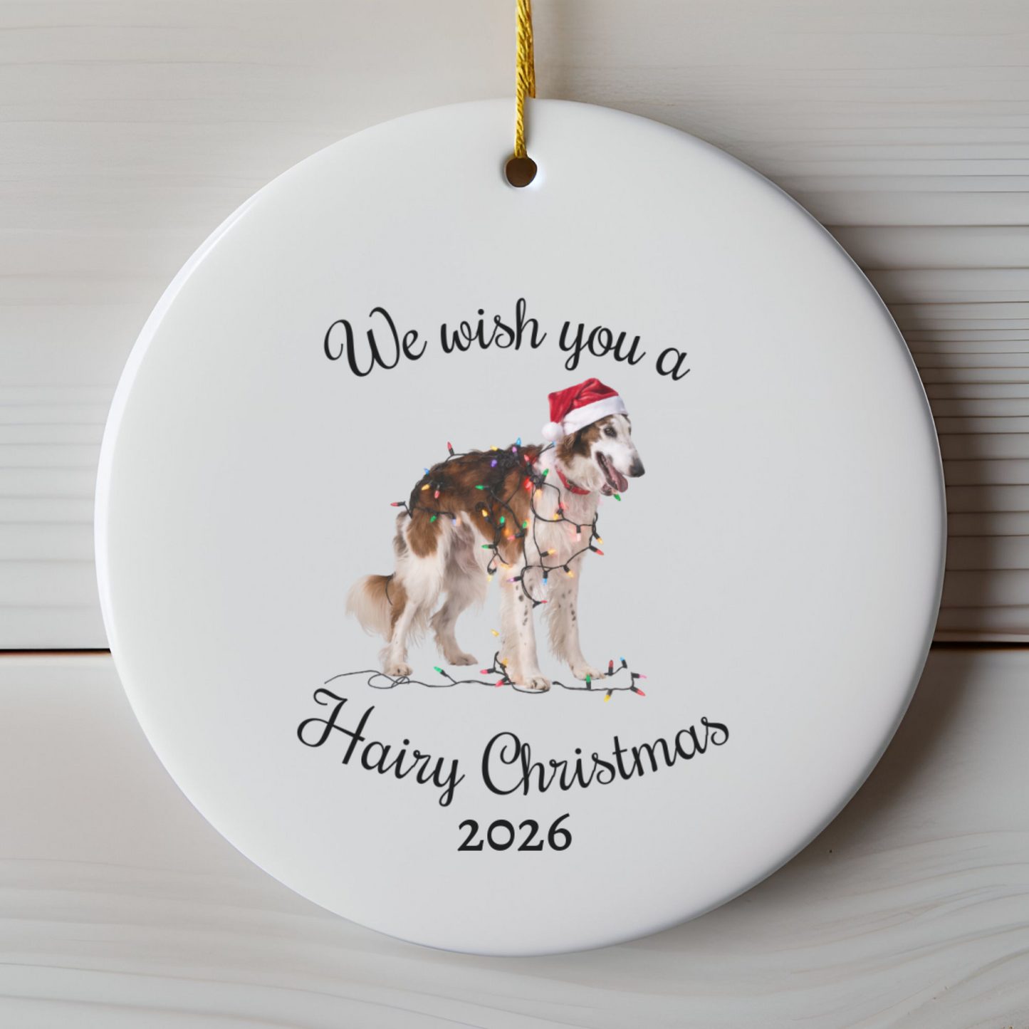 Christmas Borzoi Ornament, Christmas Lights Dog Keepsake, Christmas Dog, Borzoi Mom, Gift For Dog Lover, Borzoi