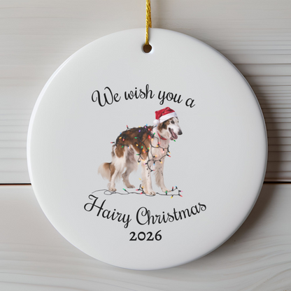 Christmas Borzoi Ornament, Christmas Lights Dog Keepsake, Christmas Dog, Borzoi Mom, Gift For Dog Lover, Borzoi