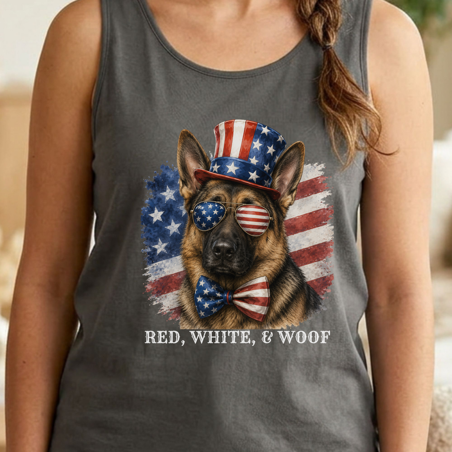 Patriotic German Shepherd Tank Top