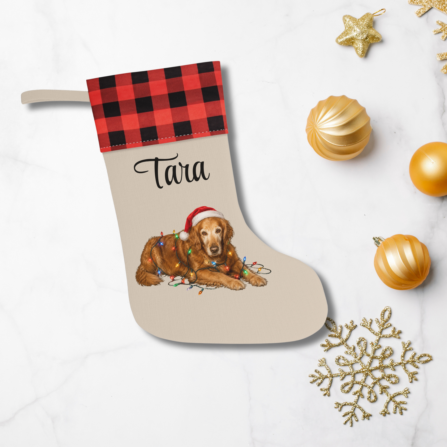 Personalized Dog Photo Christmas Stocking Custom Pet Name Holiday Decor