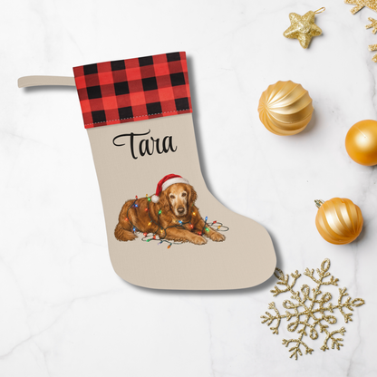 Personalized Dog Photo Christmas Stocking Custom Pet Name Holiday Decor