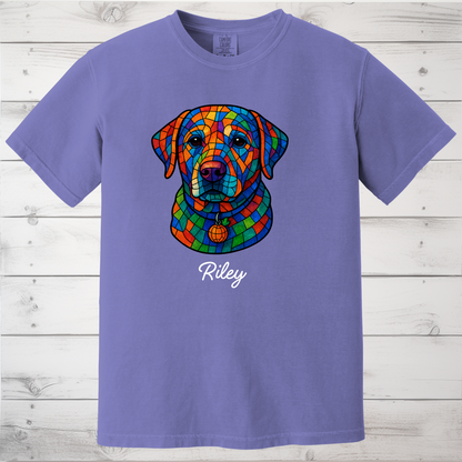 Personalized Geometric Tile Dog Head Shirt