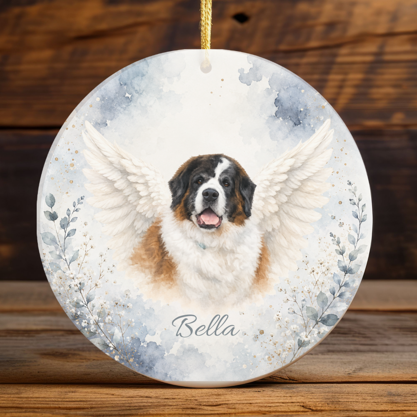 Custom Pet Memorial Ornament, Personalized Pet Loss Sympathy Gift With Photo and Name