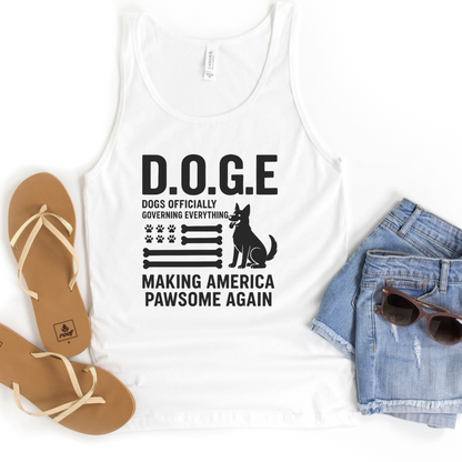 D.O.G.E Funny Dog Lover Shirt, Making America Pawsome Again Tee for Patriotic Pet Owners & Dog Enthusiasts