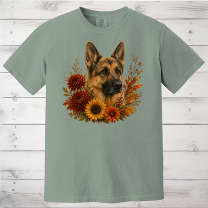 German Shepherd Autumn Floral Shirt