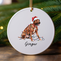 Load image into Gallery viewer, Rhodesian Ridgeback Ornament, Custom Dog Lover Holiday Gift
