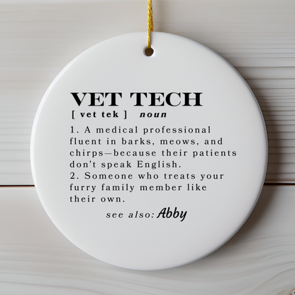 Personalized Custom Vet Tech Ornament