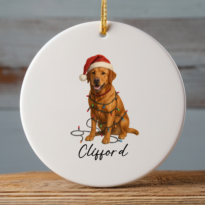 Personalized Fox Red Labrador Retriever Ornament