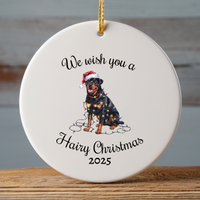 Load image into Gallery viewer, Christmas Rottweiler Ornament, Christmas Lights Dog Keepsake
