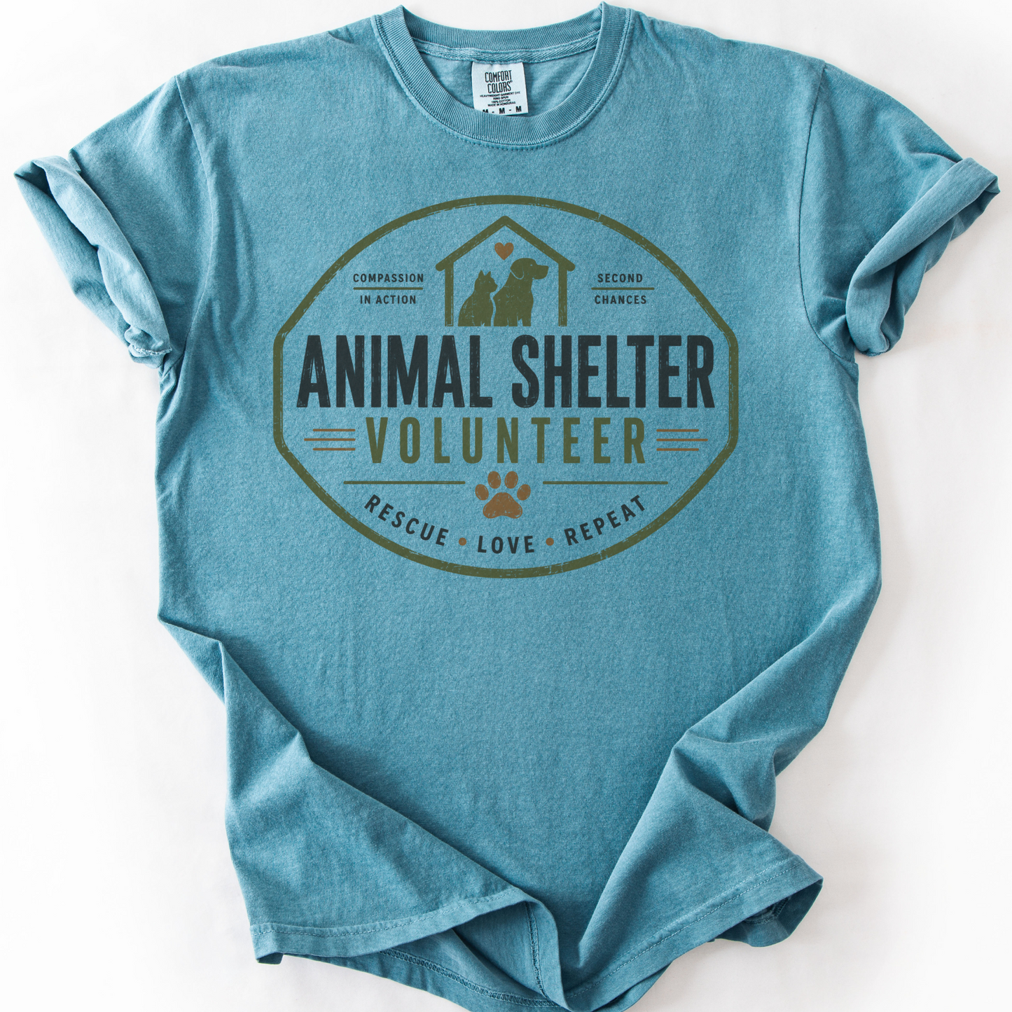 Animal Shelter Volunteer Shirt, Animal Rescue Volunteer Gift, Comfort Colors Rescue Lover Tee