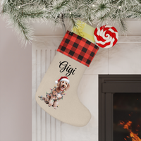 Load image into Gallery viewer, Personalized Poodle Christmas Stocking, Holiday Decor Gift for Pet Lovers
