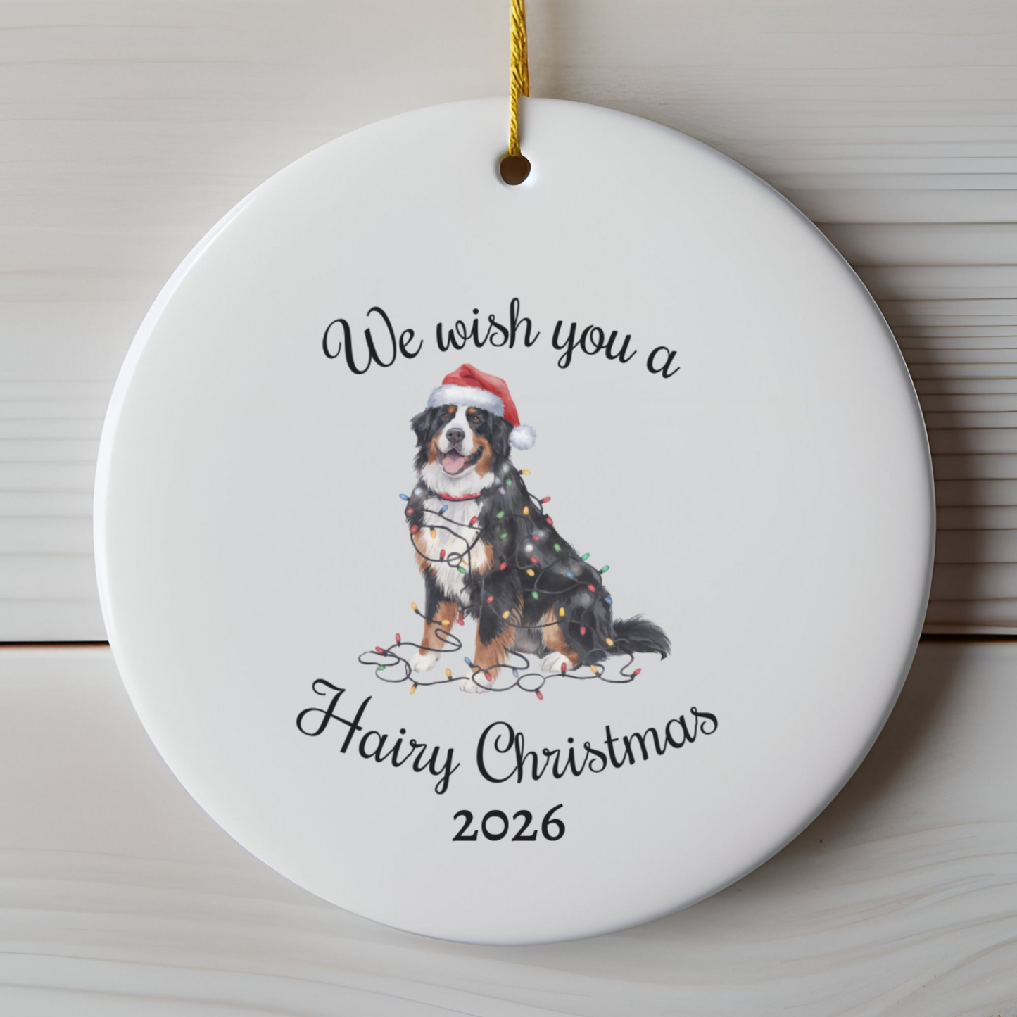 Christmas Bernese Mountain Dog Ornament, Christmas Lights Dog Keepsake, Christmas Dog, Bernese Mountain Dog Mom, Gift For Dog Lover