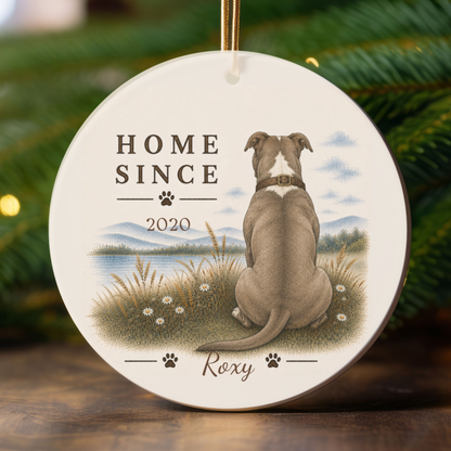 Personalized Pit Bull Ornament, Double Sided Gotcha Day Gift, Custom Dog Keepsake