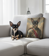 Load image into Gallery viewer, Personalized Dog Knight Portrait, Custom Pet Armor Canvas
