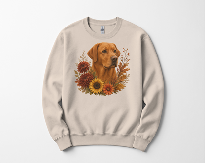 Fox Red Labrador Autumn Floral Sweatshirt