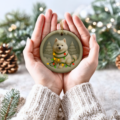 Personalized Samoyed Christmas 3D Clay-Style Dog Keepsake