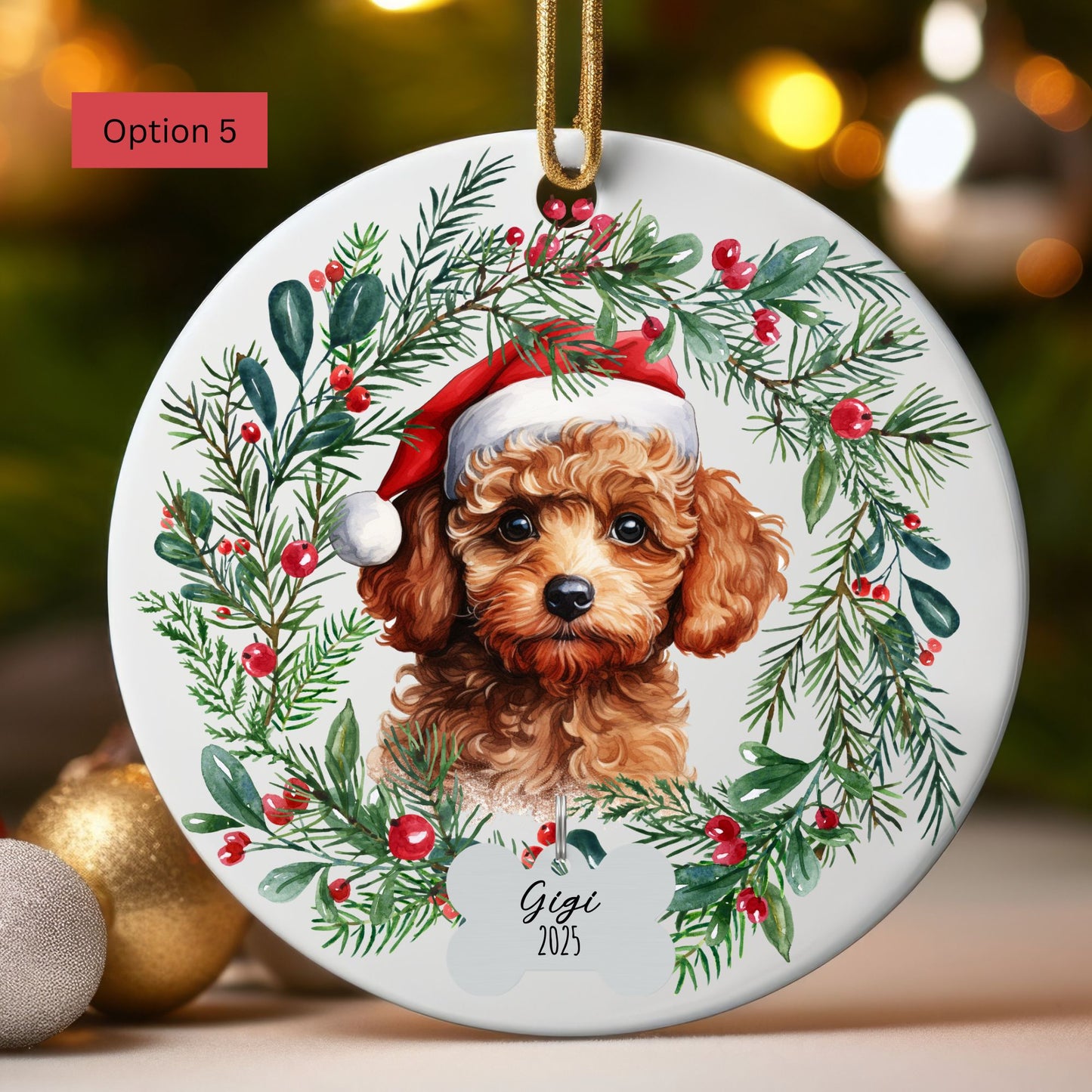 Personalized Poodle Christmas Ornament