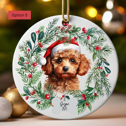 Personalized Poodle Christmas Ornament