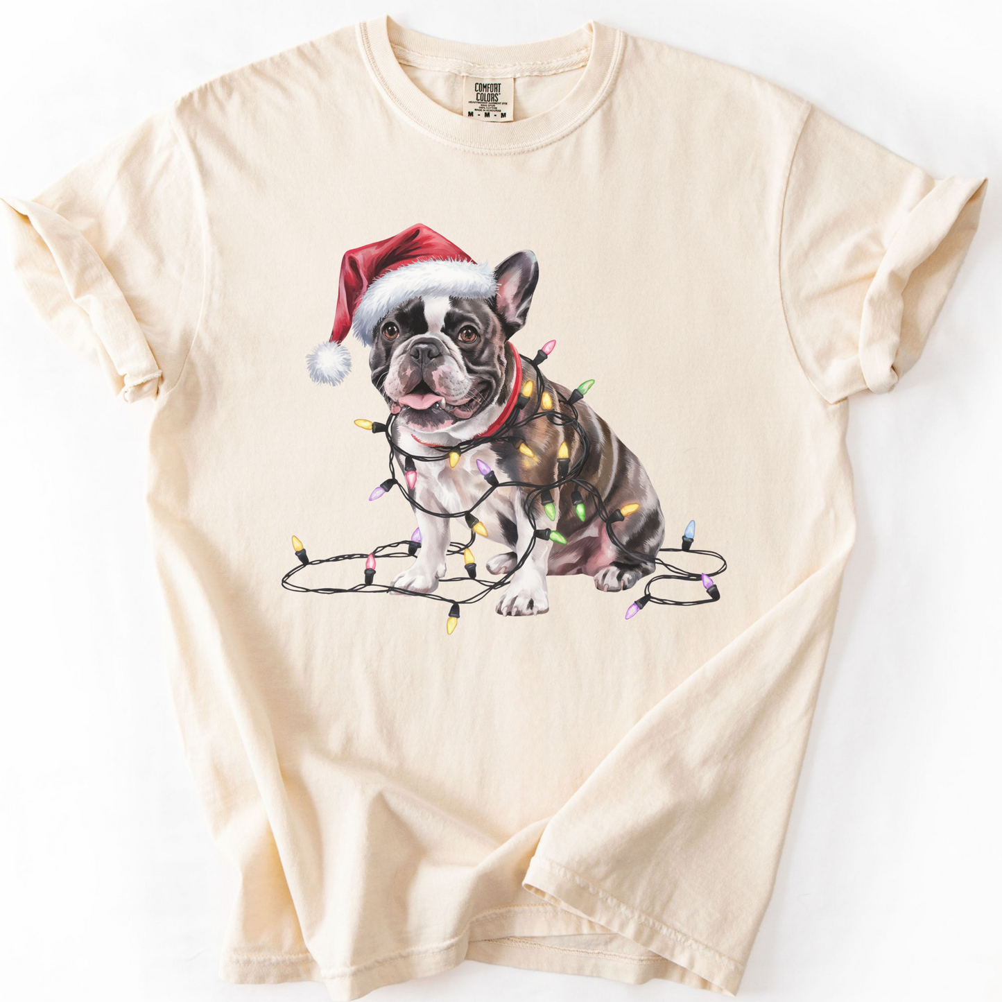 Christmas French Bulldog Shirt, Christmas Lights Dog Tee, Christmas Dog Tee, French Bulldog Mom Tshirt, Gift for Dog Lover, French Bulldog