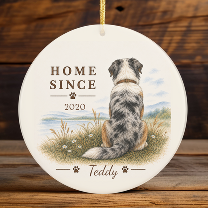 Personalized Australian Shepherd Ornament, Double Sided Aussie Gotcha Day Gift, Custom Dog Keepsake