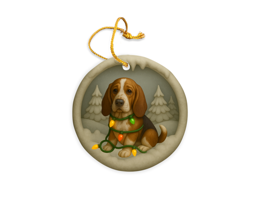 Personalized Basset Hound Christmas Lights Keepsake