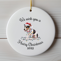 Load image into Gallery viewer, Christmas Rat Terrier Ornament, Christmas Lights Dog Keepsake
