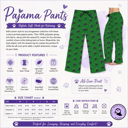 Black Labrador Christmas Pajama Pants, Festive Dog Lover Lounge Pants