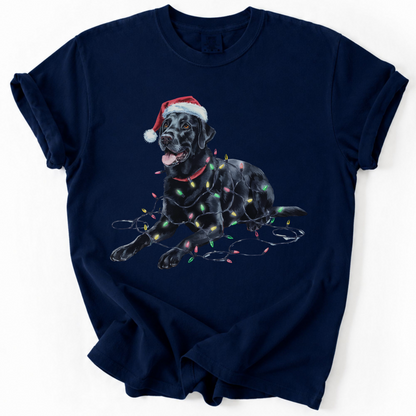 Christmas Black Labrador Shirt, Christmas Lights Dog Tee, Christmas Dog Tee, Lab Mom Tshirt, Gift for Dog Lover, Black Lab