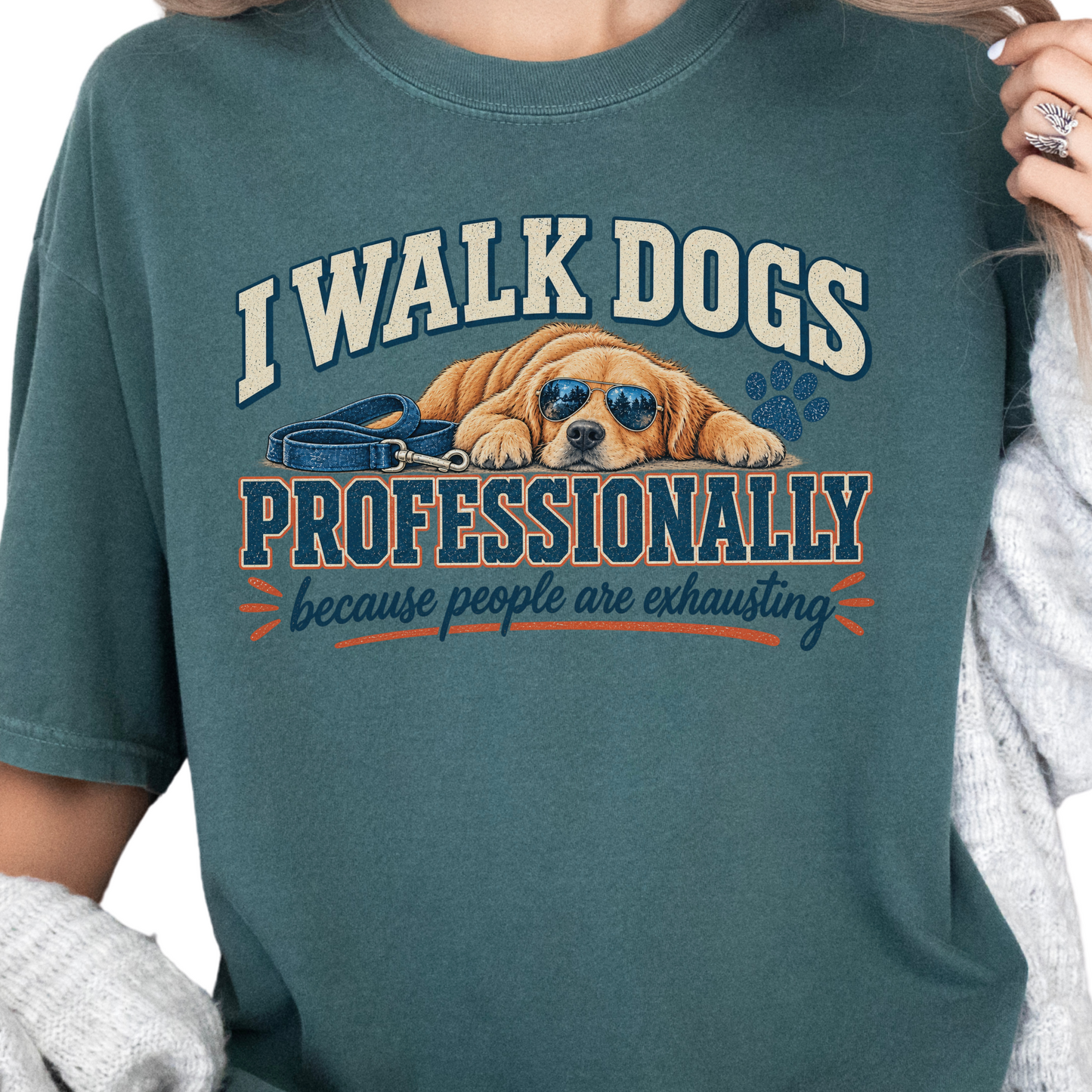 Dog Walker Shirt, I Walk Dogs Professionally Tee, Funny Dog Walker Gift