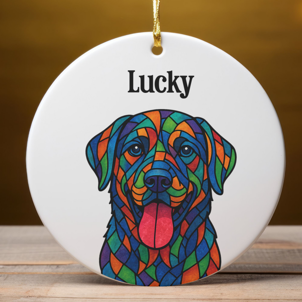 Personalized Geometric Pet Ornament