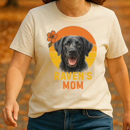 Personalized Watercolor  Dog Mom-Shirt – Custom Pet Name Tee with Dog Portrait – Gift for Dog Lovers & Pet Moms